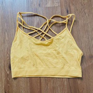 Lattice elastic comfy bralette Mustard NWOT